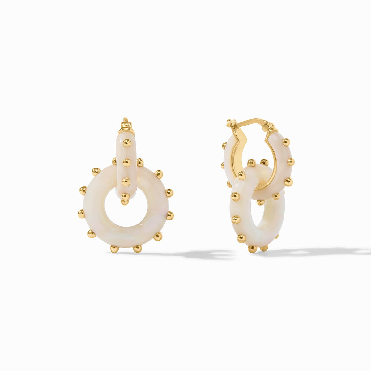 Colette 2-in-1 earring in alabaster with gold plate accents