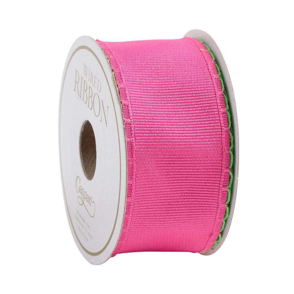 A roll of wired ribbon in a neutral tone with a subtle patterned texture.