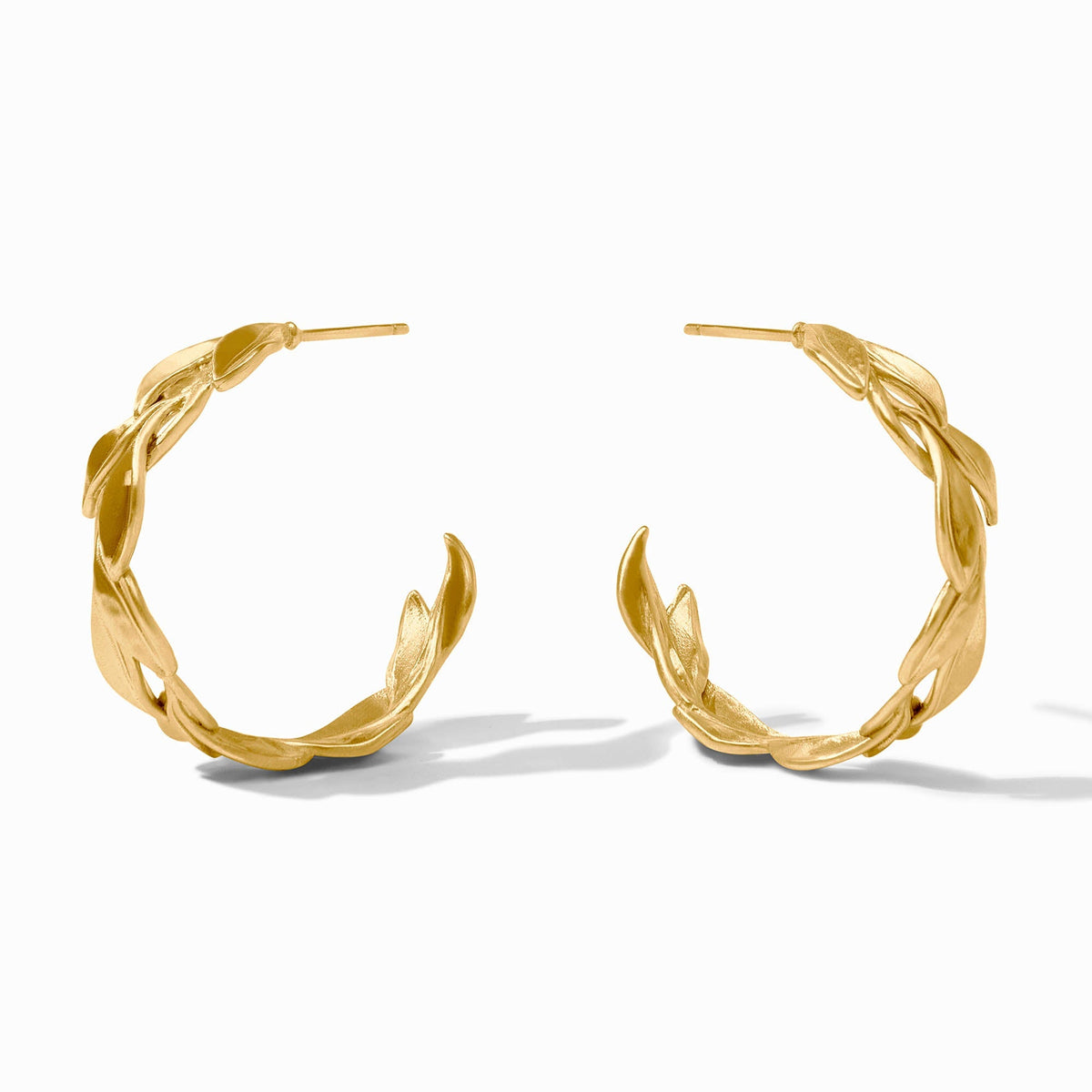 Willow Hoop earring in gold finish with a delicate curved wire silhouette.