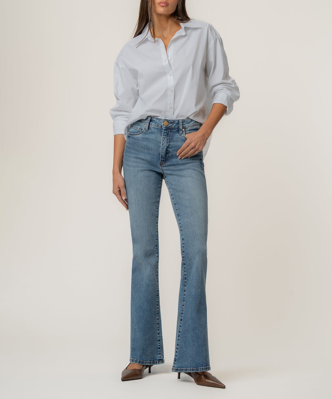 Ana High Rise Fab Ab Flare-Baby Dn All Over