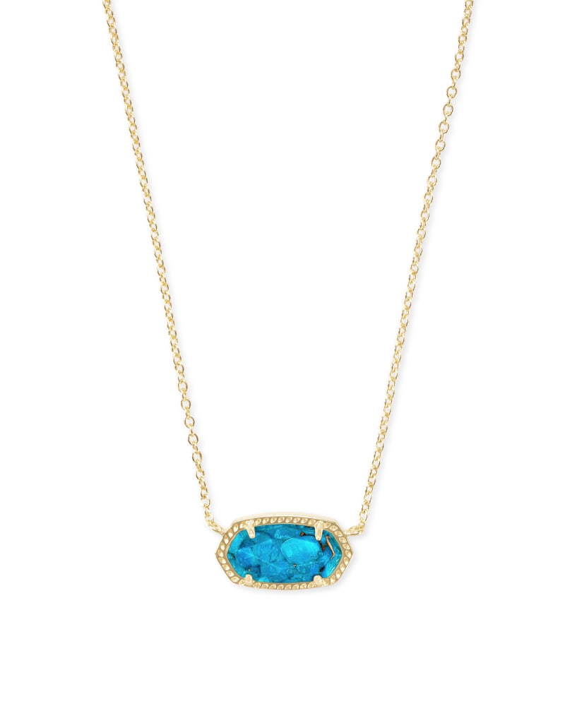 Elisa Short Pendant Necklace in silver-toned metal with a small rectangular pendant on an adjustable chain.