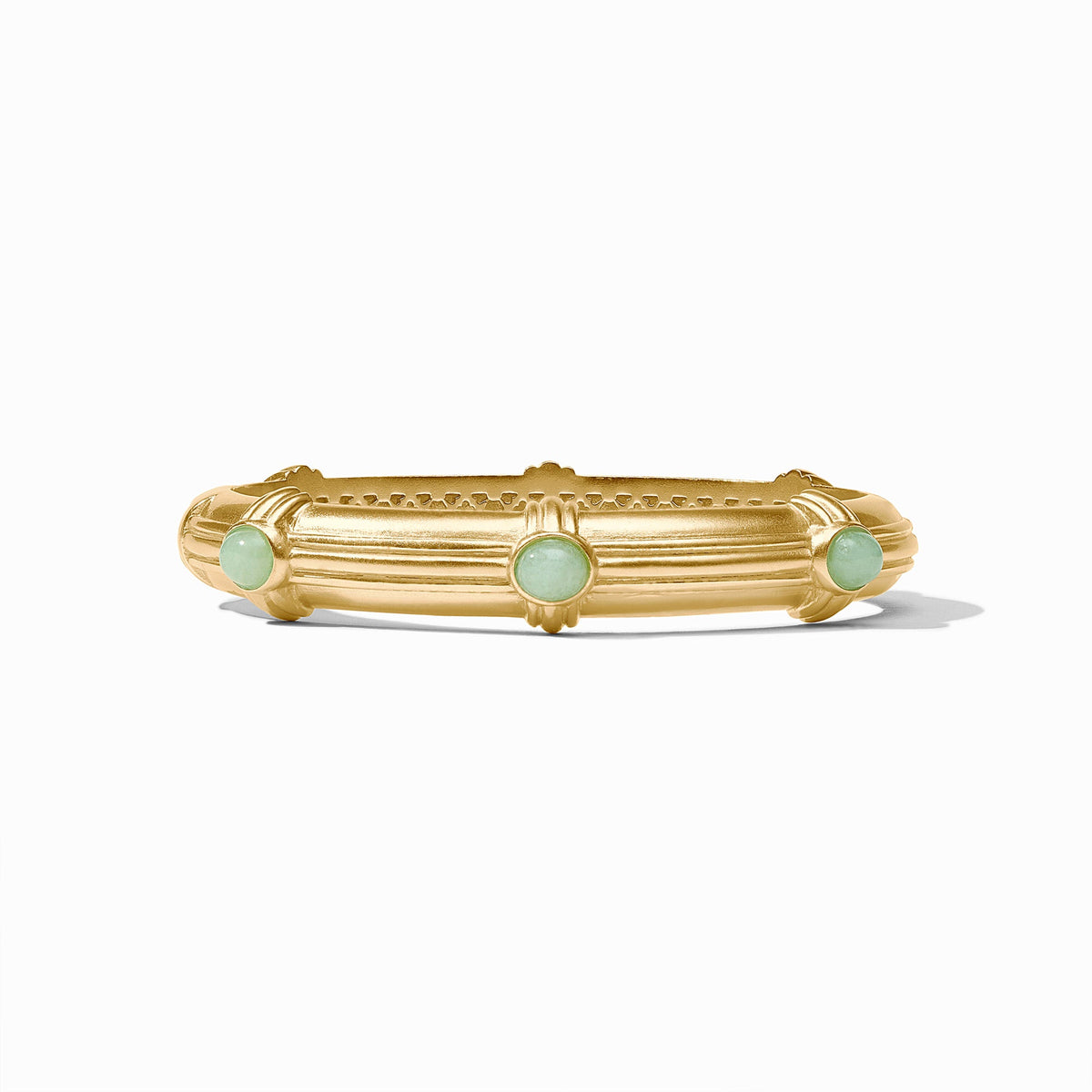 Portofino Stone Hinge Bangle in jade with a spring hinge closure