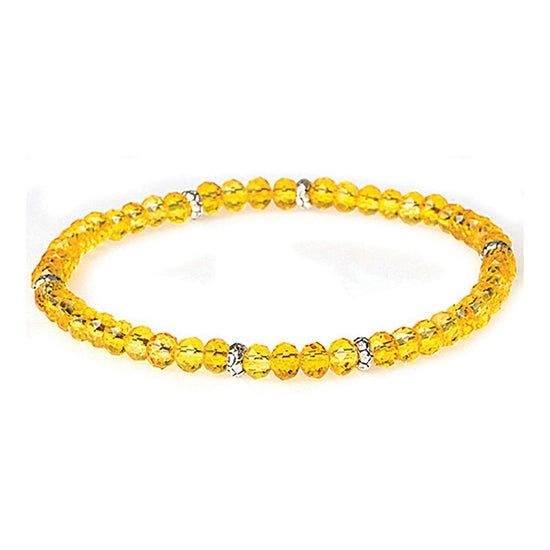 Silver mini crystal bracelet with a delicate chain link design.