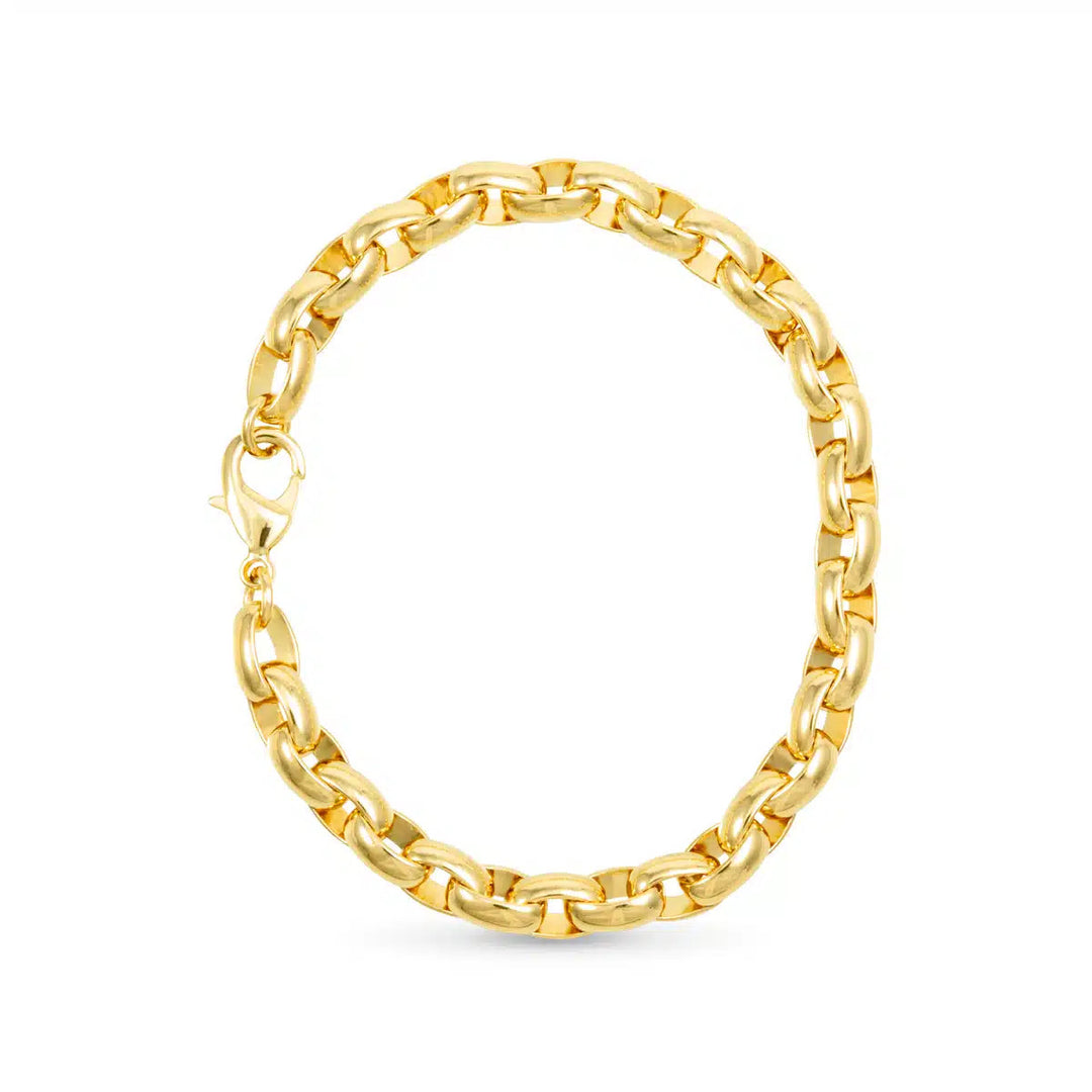 Ginger Bracelet Gold featuring a polished chunky link chain with a lobster clasp closure.