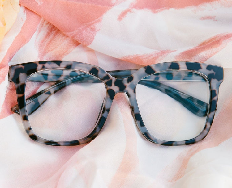 Next Level Progressives eyeglasses with polycarbonate frame in blue light focus lenses and spring hinges.