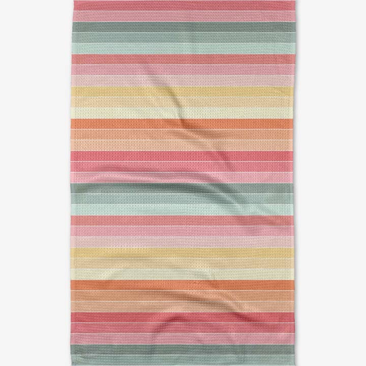 Recycled polyester waffle weave tea towel with single-sided print