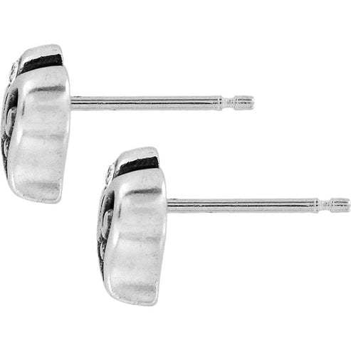 Silver plated mini post earrings featuring fine quality crystal hearts