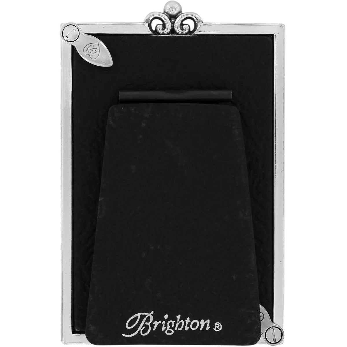 Silver plated Alcazar picture frame with filigree heart detail topped by a clear crystal accent.