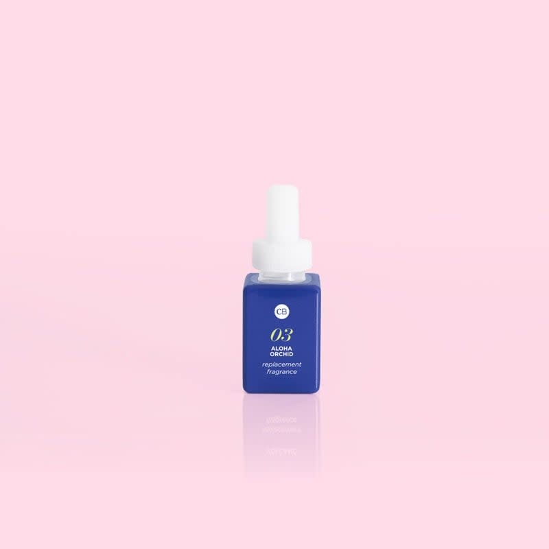 Aloha Orchid Pura diffuser refill vial with soft floral notes and a clear glass design.