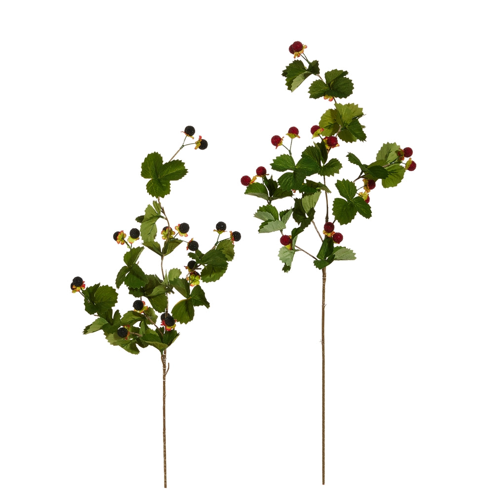 32-inch polyester fabric berry spray wall decor with a natural branch silhouette.