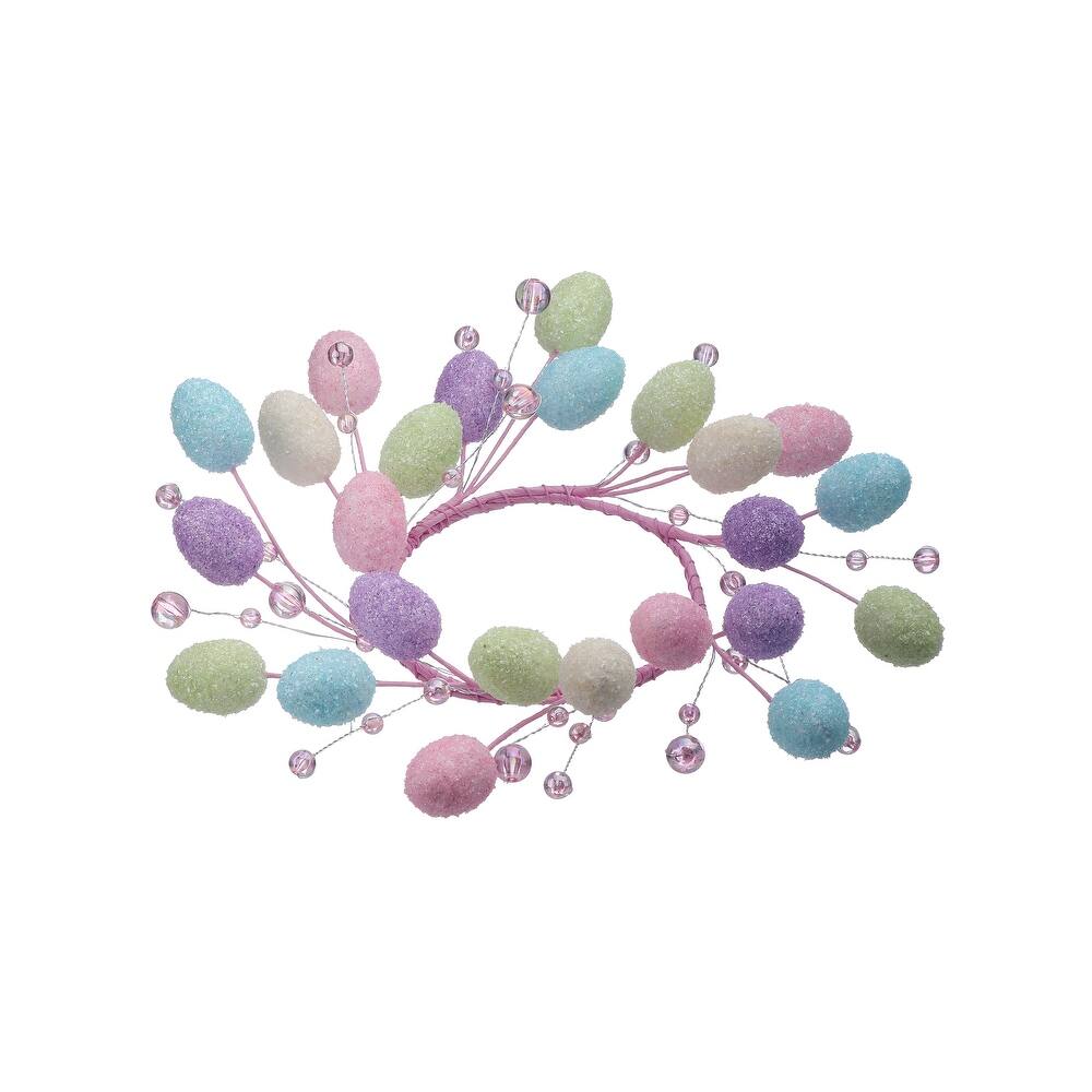 8-inch white plastic candle ring with a central bead detail.