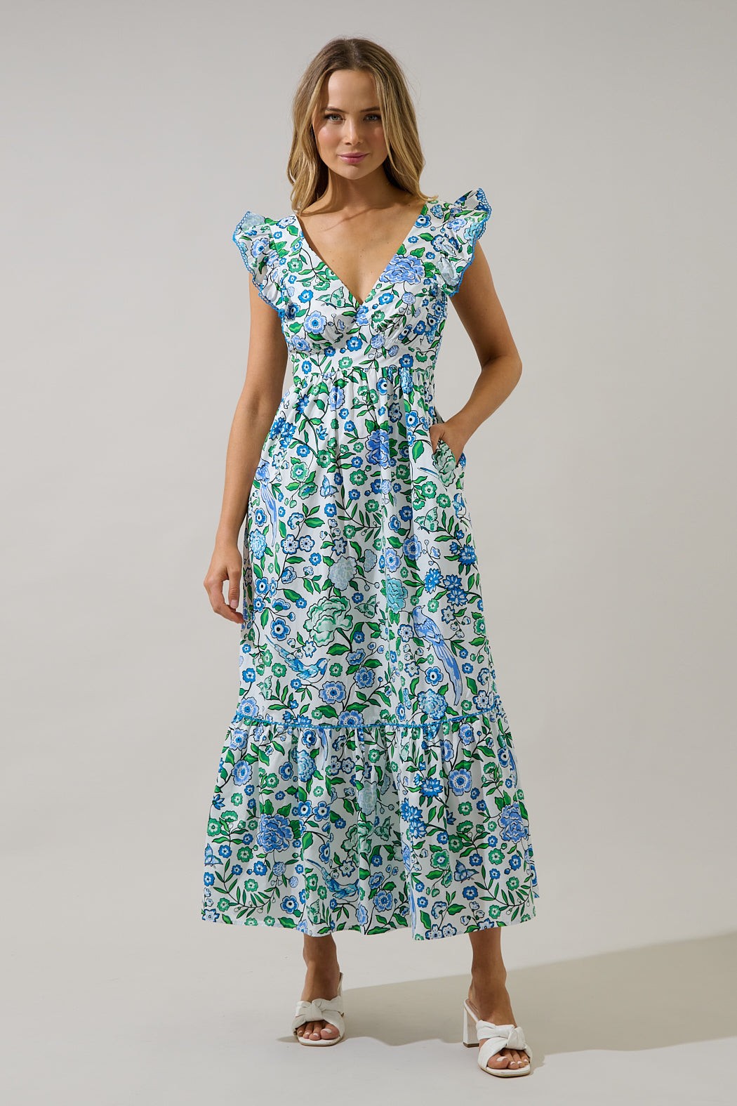 Gianne Floral Mawar Ruffle Maxi Dress