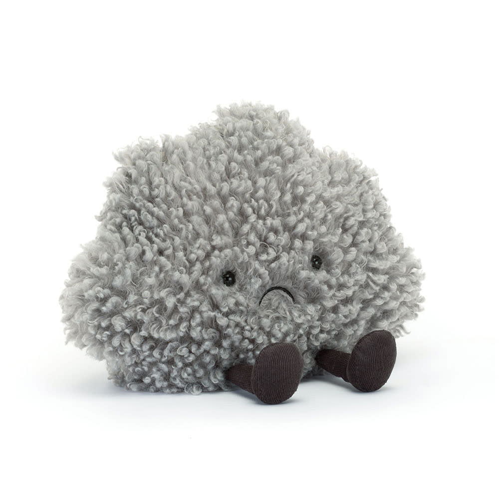 Amuseables Storm Cloud plush toy in grey with white cloud pattern on a soft silhouette.