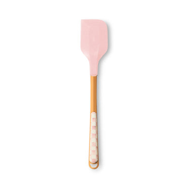 Rosy check silicone spatula with stainless steel handle