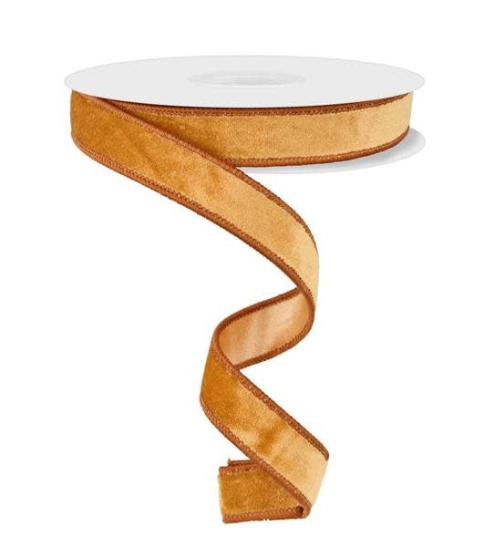 7/8"x10yd Antique Gold Deluxe Velvet/Satin Backing