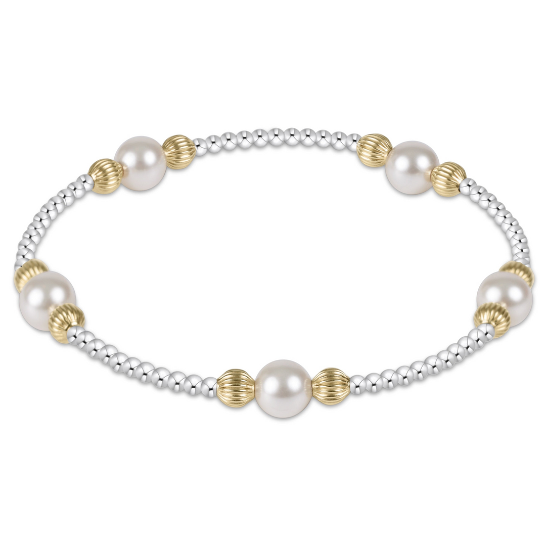 Purpose Pearl 6mm Dignity Mixed Metal Bracelet with sterling silver beads and gold-filled accents.