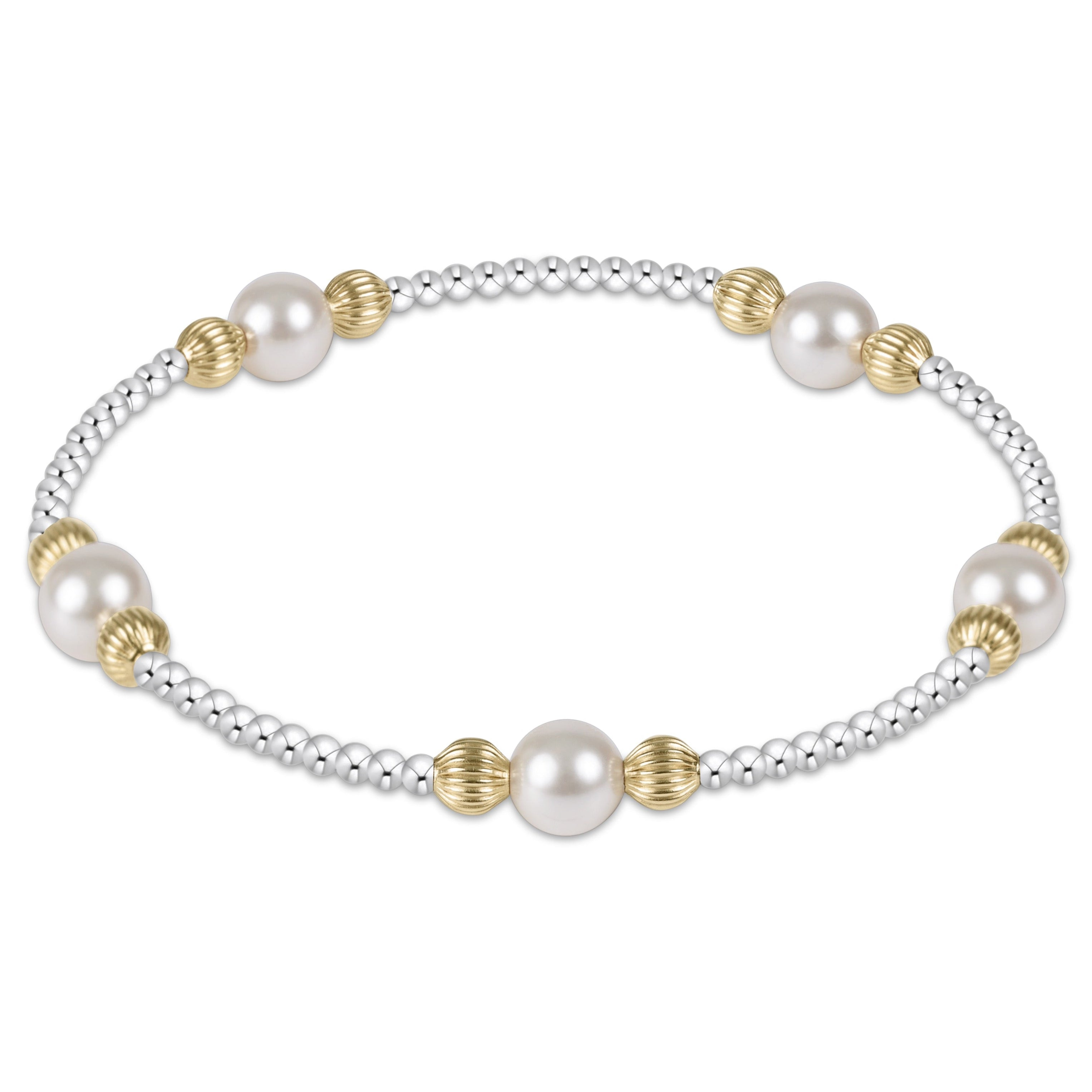 Purpose Pearl 6mm Dignity Mixed Metal Bracelet with sterling silver beads and gold-filled accents.