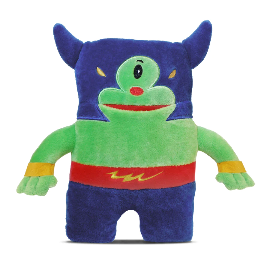 Potato Monster Tooth Pillow in purple fabric with a potato-shaped monster face silhouette.