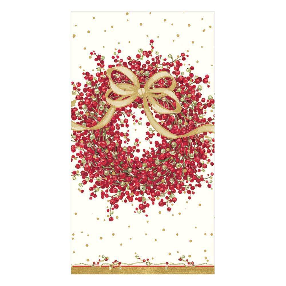 Packaged Pepperberry guest towels in triple-ply material with printed German nontoxic water-based ink design.