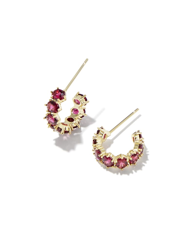Cailin crystal huggie earrings with earpost closure