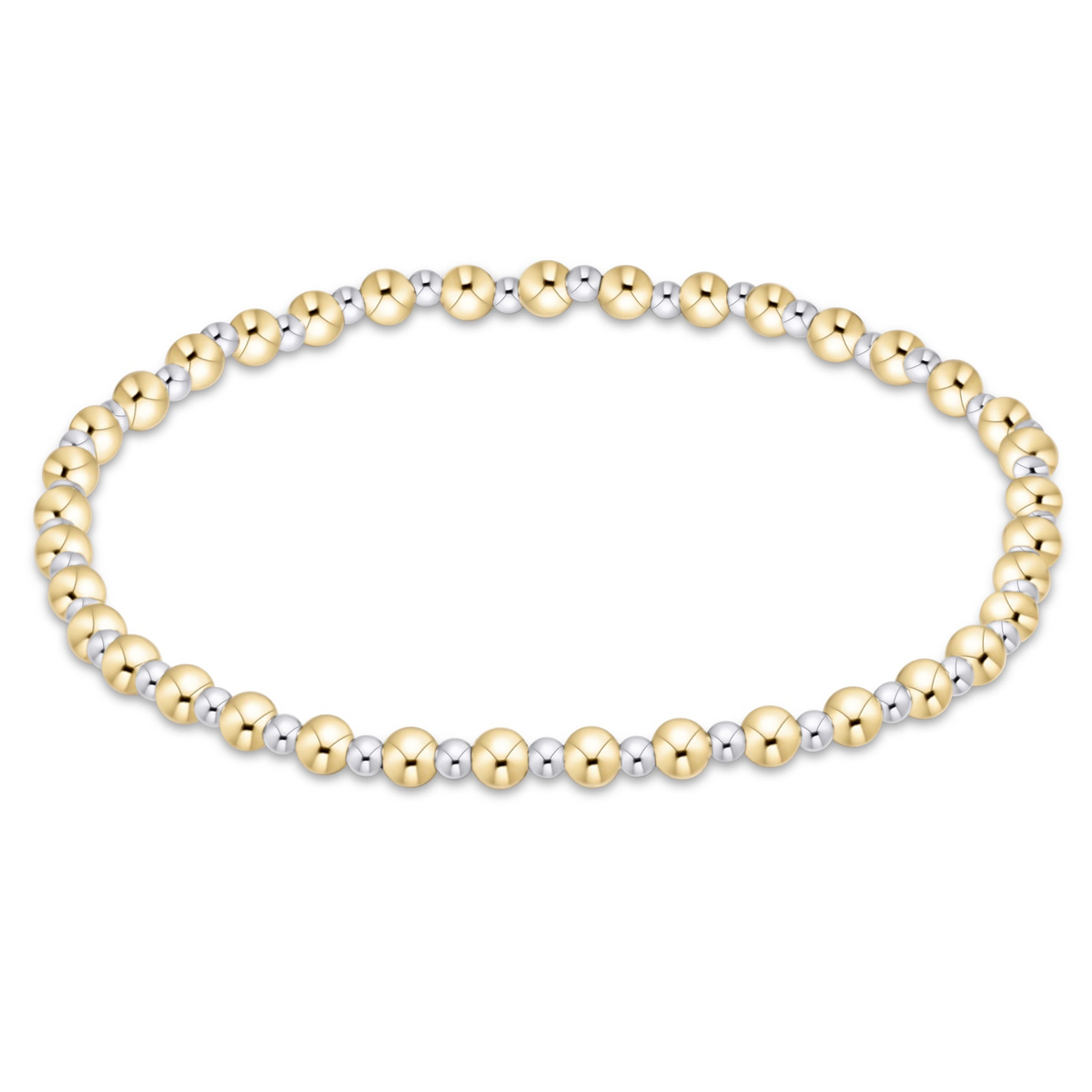 Grateful Mixed Metal 3mm Bracelet featuring alternating 14kt gold-filled and sterling silver beads.