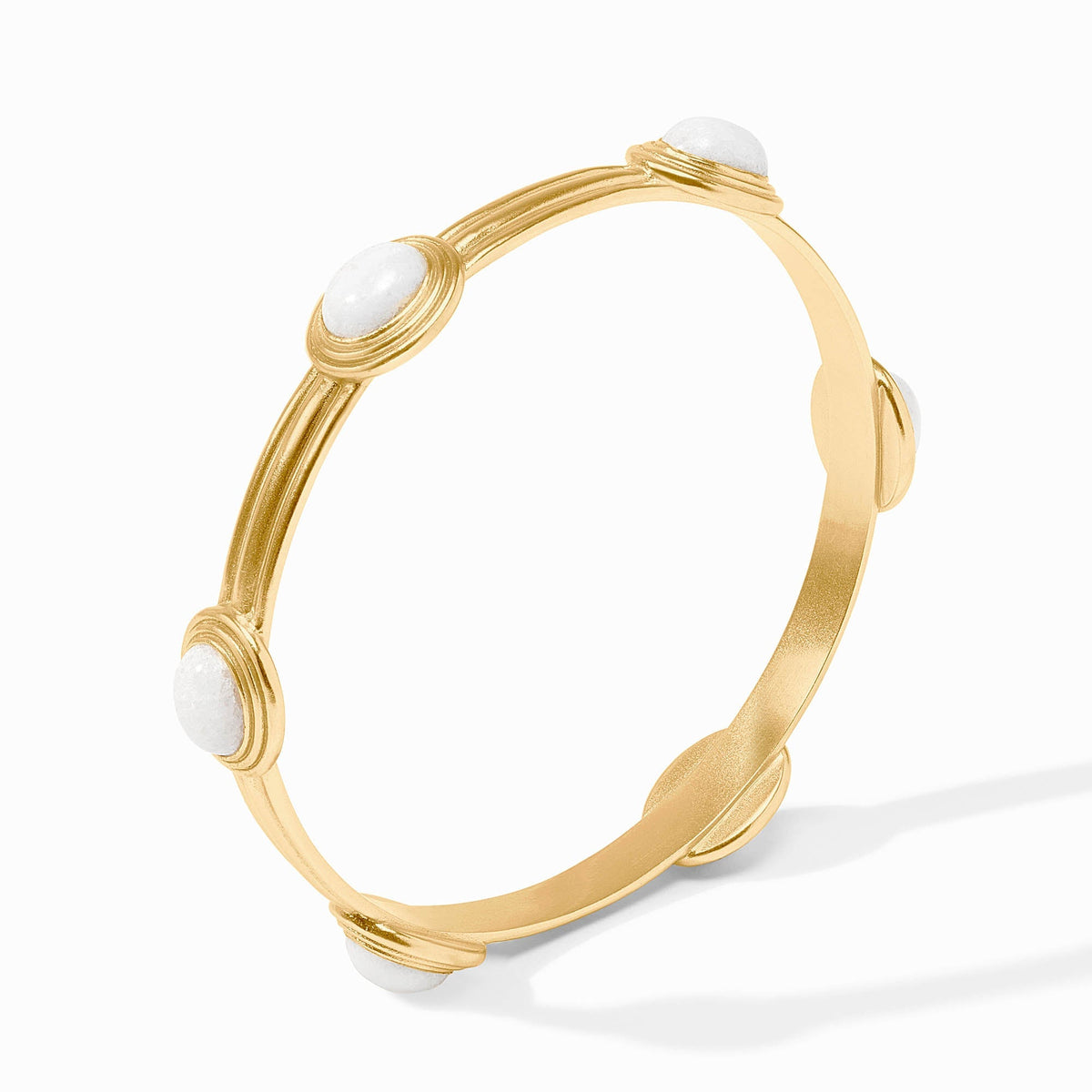 Portofino Stone bangle in jade with a smooth stone band.