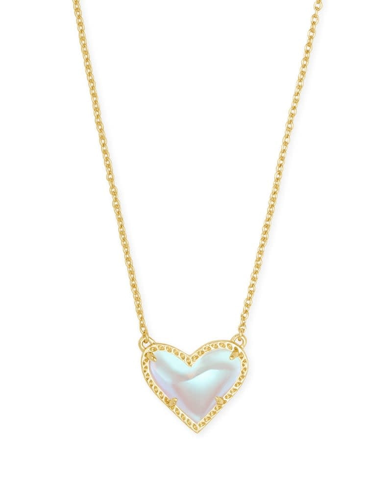 Ari Heart Short Pendant Necklace featuring an asymmetrical heart-shaped pendant on a silver chain.