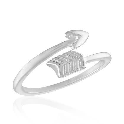 Silver Arrow Wrap Stack Ring with sleek wrap-around arrow design