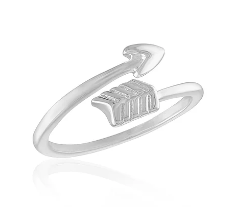 Silver Arrow Wrap Stack Ring with sleek wrap-around arrow design