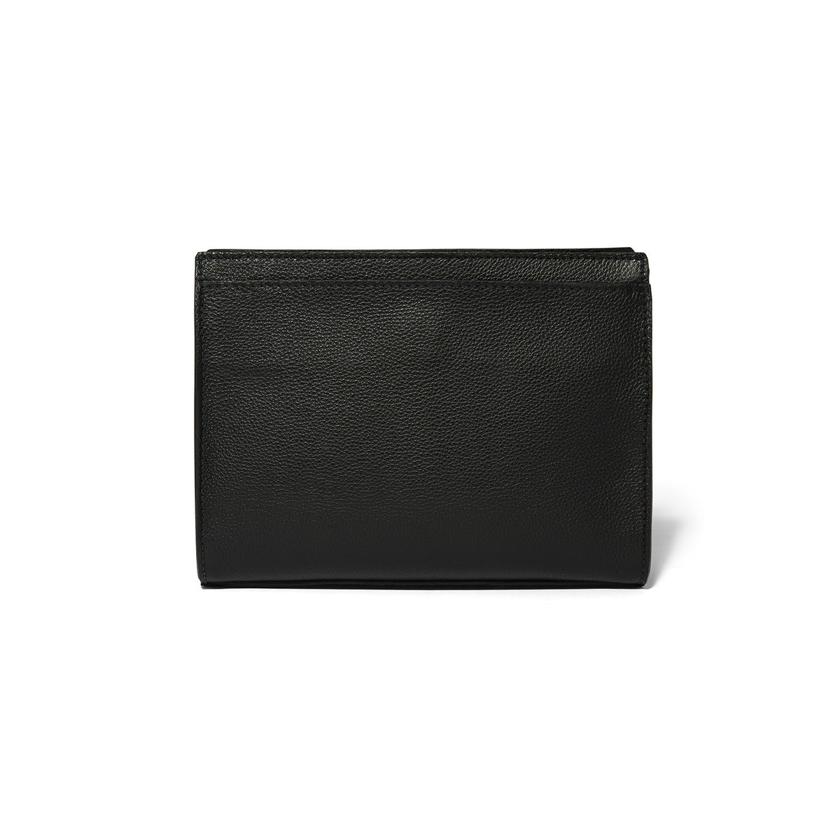 Back view of the Interlok Braid Findley Organizer Bag in black pebbled leather.