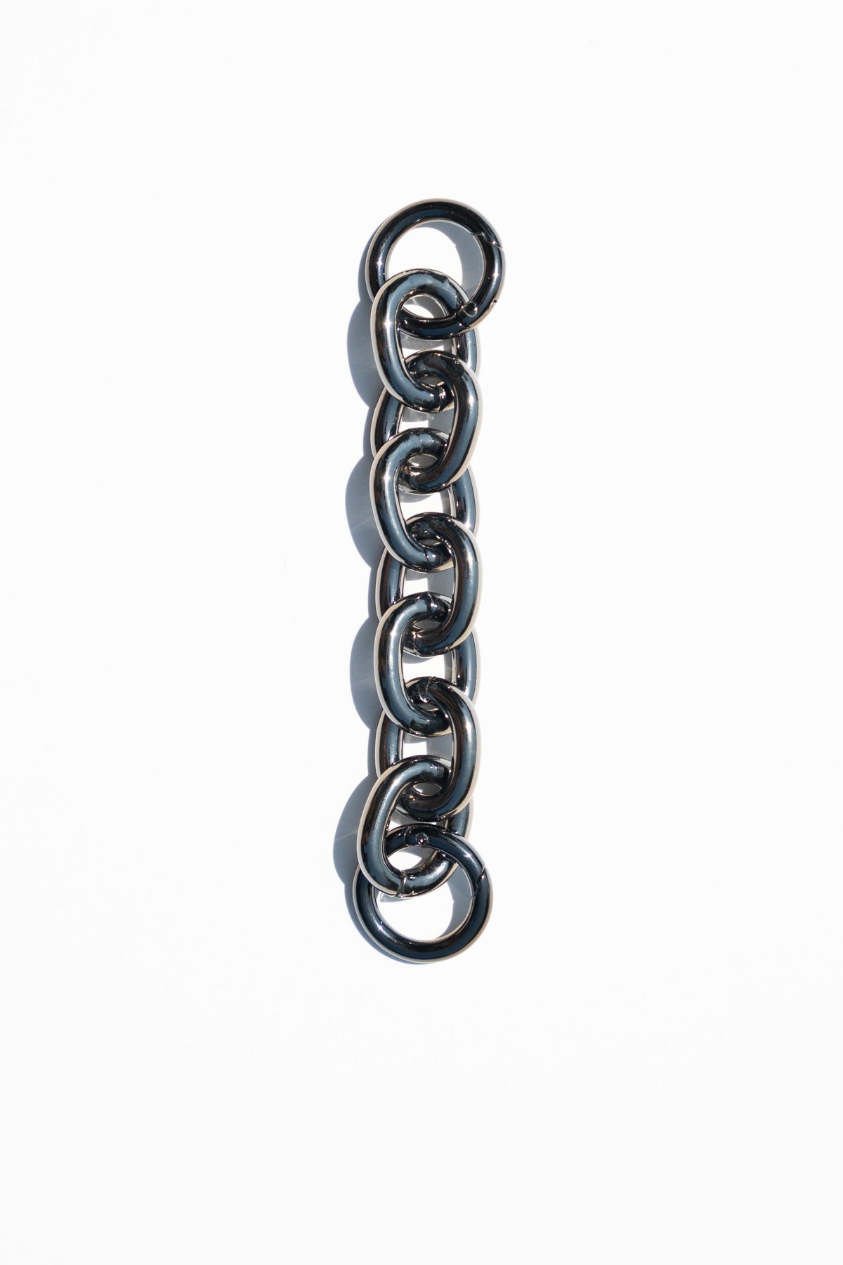 6-inch polished aluminum extender chain with two removable spring rings