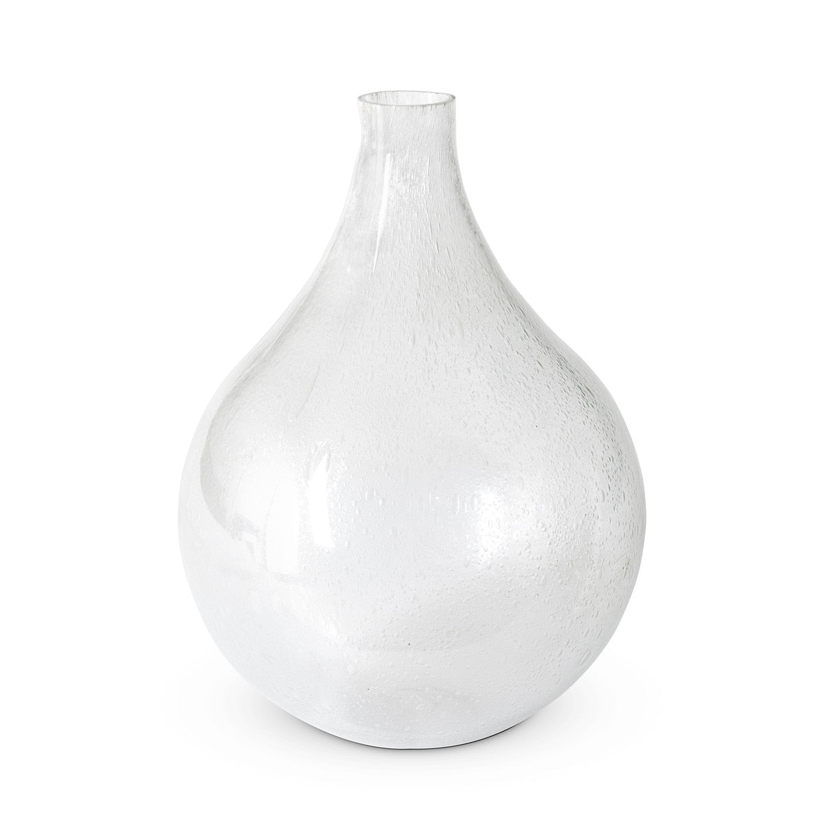 Raindrop Glass Oversized Bottle Vase in clear glass with a teardrop shape and textured finish.