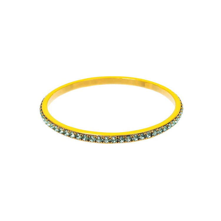 Hand-painted Helly bangle with colorful enamel finish and high-quality crystals.