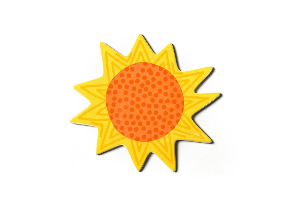 Sunflower ceramic wall hook with loop fastener in cheerful yellow