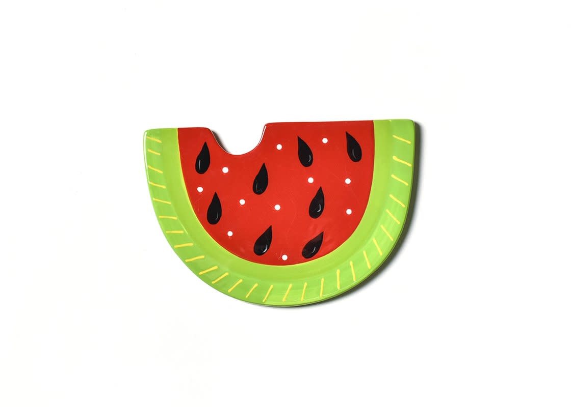 Ceramic wall attachment with hook and loop fastener in cheerful pattern