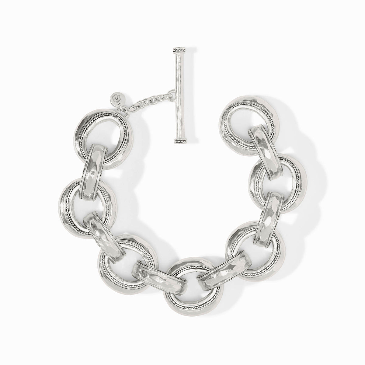 Silver demi-link bracelet with toggle clasp