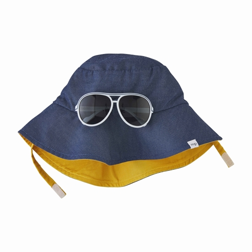 Blue Colorblock Hat Glassess