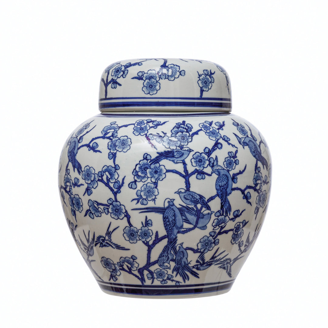 Decorative Stoneware Ginger Jar