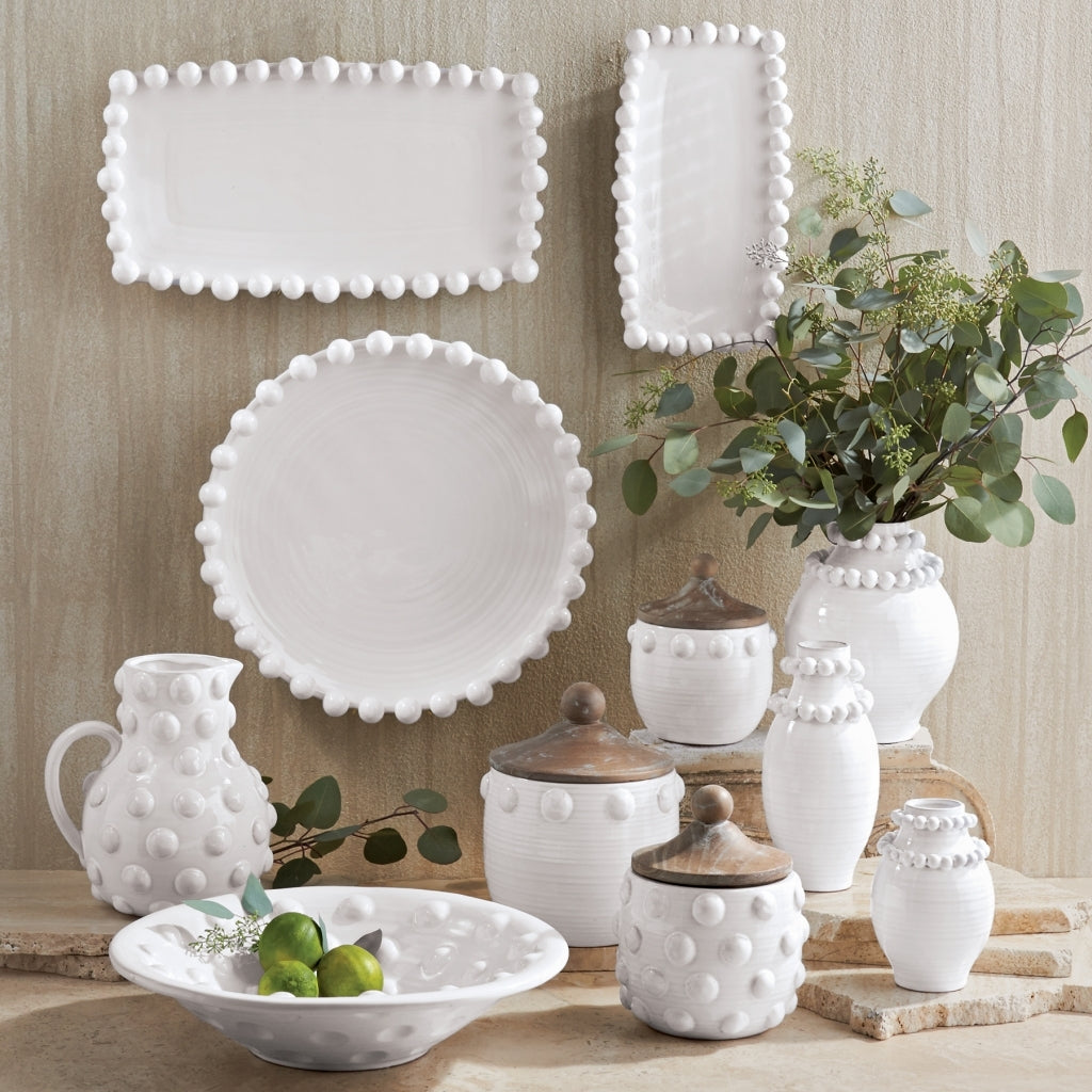 Raised dotted centerpiece bowl with a textured surface