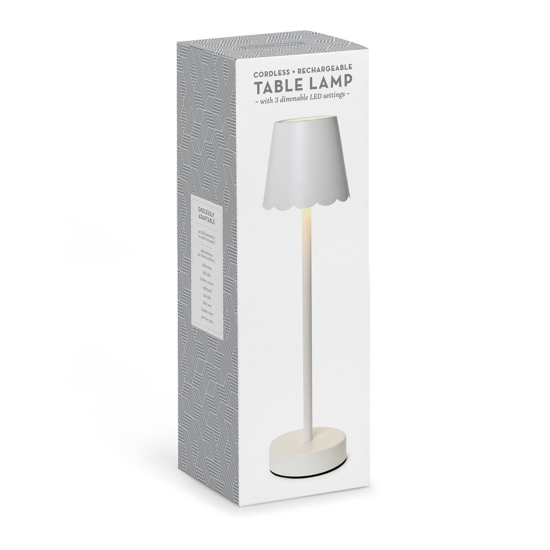 LED Cordless Table Lamp with Scalloped Edge Shade in Gift Box