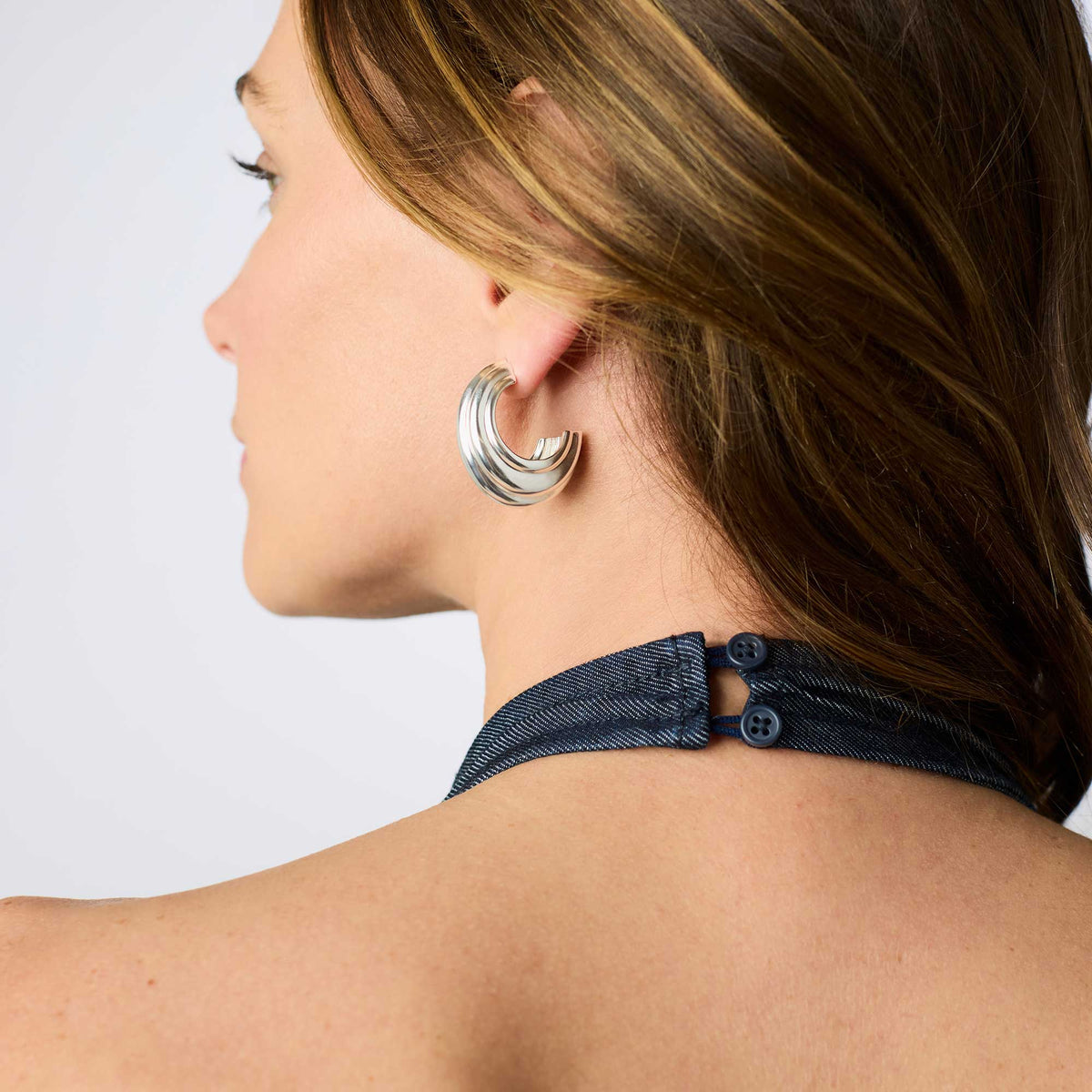Portofino Statement Hoop earrings in polished gold-tone metal with a smooth circular silhouette.