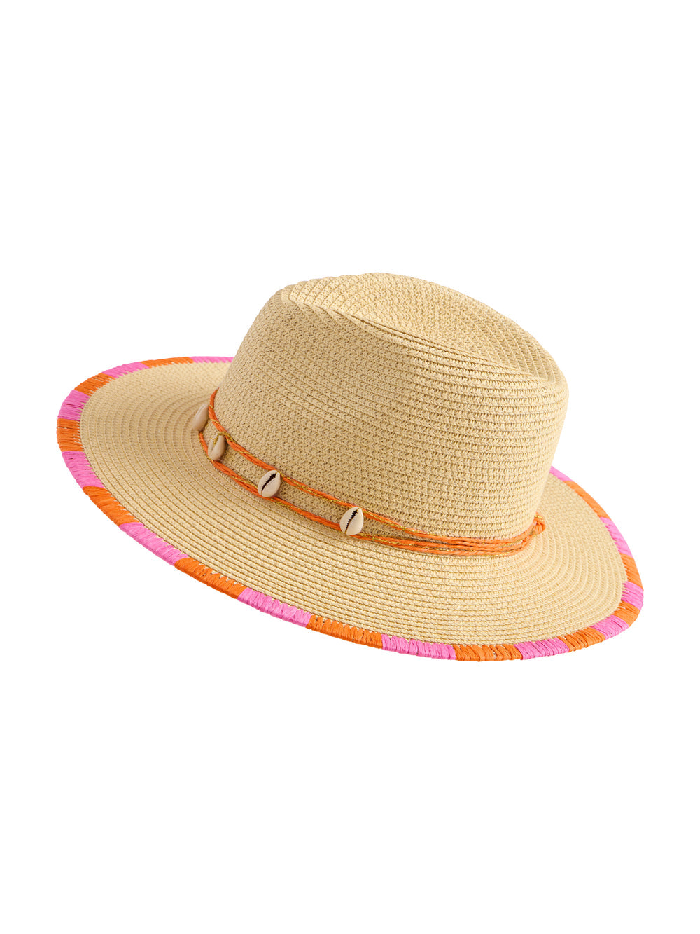 Natural-colored Riviera hat with a wide brim and soft woven texture.