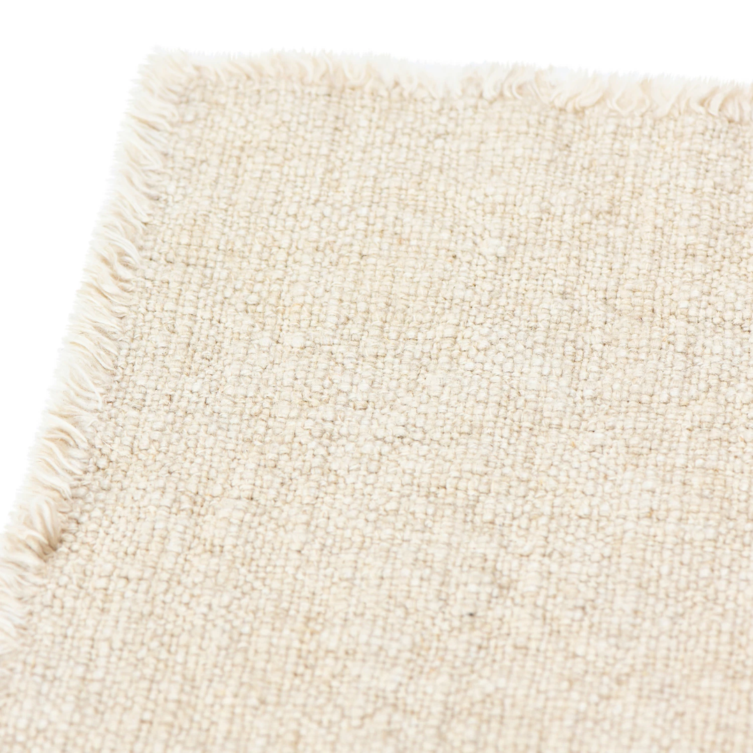 Linen Blend Table Runner with Frayed Edges