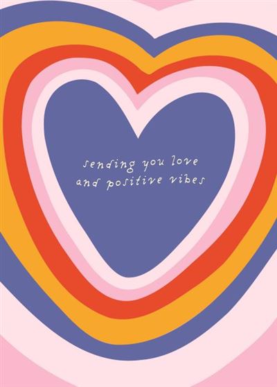 Love Vibes Comfort Card with text 'Sending you love' on front.