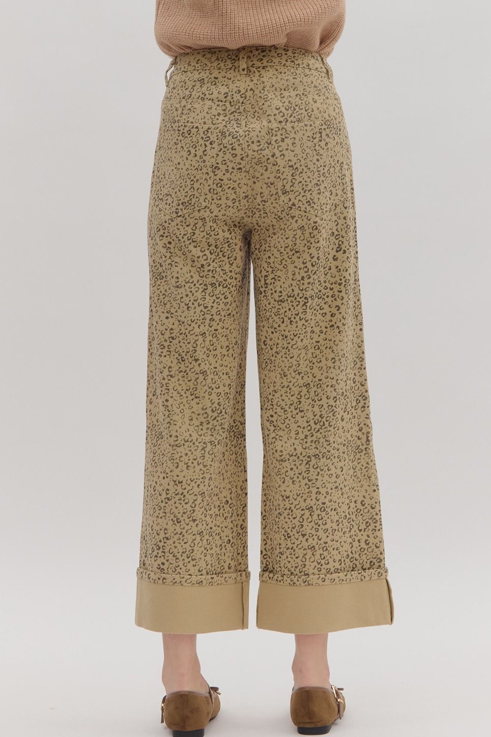 Aria Leopard Print High Waist Wide Leg Pants