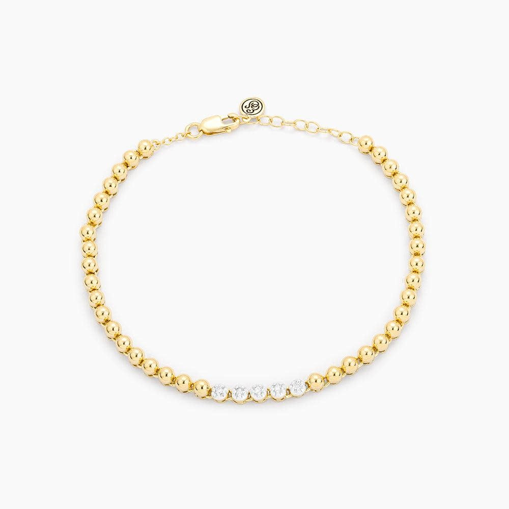 Silver-tone Aza diamond chain bracelet with azalea flower charm