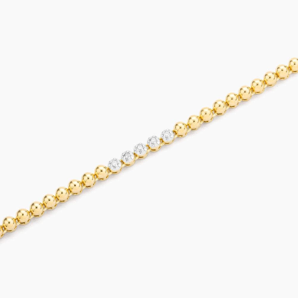 Silver-tone Aza diamond chain bracelet featuring a delicate azalea flower charm with lobster clasp closure.