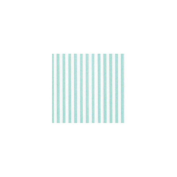 Papersoft Cocktail Napkins with light blue and white vertical stripes.