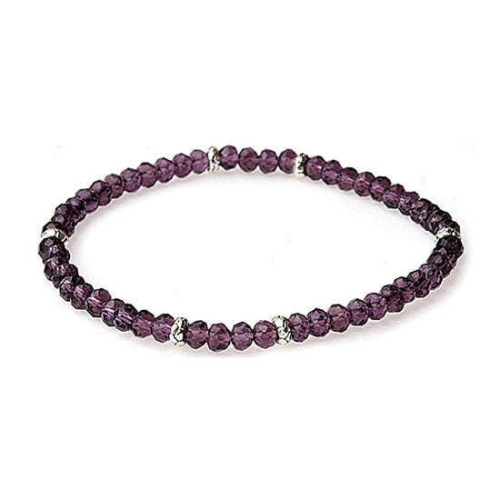 Silver crystal mini bracelet with accent stones