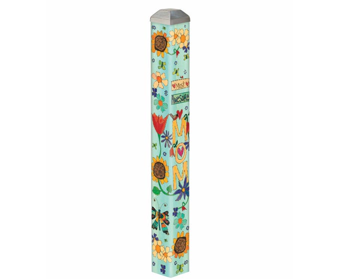 Mini art pole with a square cross-section measuring 1.75 inches by 16 inches in height.